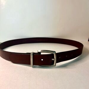 Men’s Coach Belt 36” 90cm Brown Leather Silver Buckle